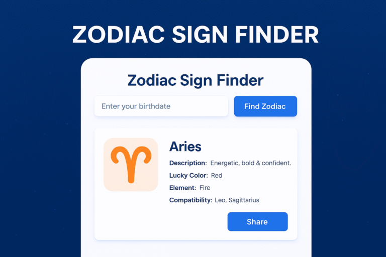 ZODIAC SIGN FINDER-ONLINE 2025
